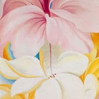 Georgia O Keeffe Hibiscus With Plumeria 1939 Hand Painted Reproduction