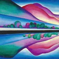 Georgia O Keeffe Lake George Reflection 1921 - 22 Hand Painted Reproduction