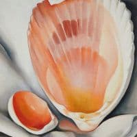 Georgia O Keeffe Two Pink Shells 1937 Hand Painted Reproduction