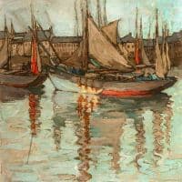 Georgina Moutray Kyle Harbour Scene Hand Painted Reproduction