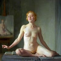 Gerald Festus Kelly Nude Study - Petite English Model Hand Painted Reproduction