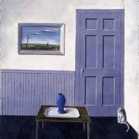 Gertrude Abercrombie White Cat Hand Painted Reproduction