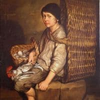 Giacomo Ceruti - Pitocchetto Errand Boy Seated With A Basket On His Back Eggs And Poultry Hand Painted Reproduction