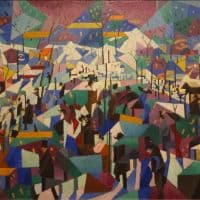 Gino Severini Le Boulevard 1911 Hand Painted Reproduction