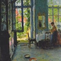 Gotthardt Kuehl Garden Room - 1897 Hand Painted Reproduction