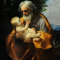 Guido Reni Joseph Holding Baby Jesus Hand Painted Reproduction