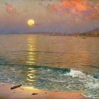 Guillermo Gomez Gil Dusk Over The Coast Of Malaga 1918 Hand Painted Reproduction