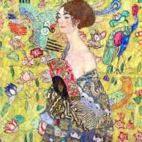 Gustav Klimt Lady With Fan Hand Painted Reproduction