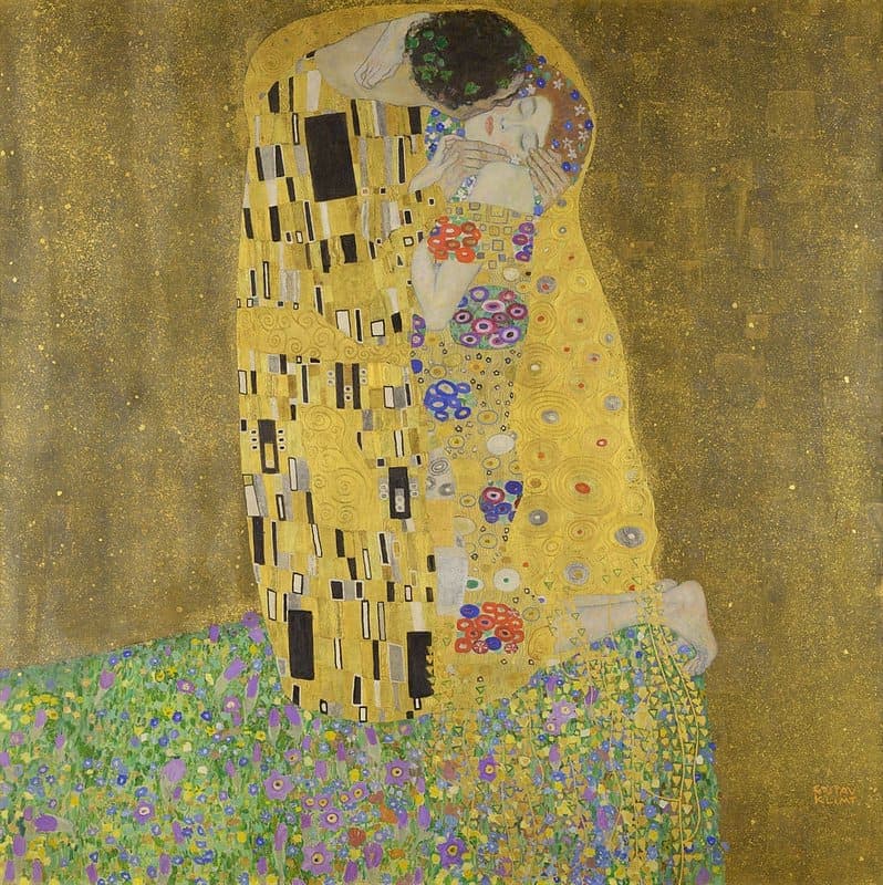 Gustav Klimt The Kiss Hand Painted Reproduction museum quality