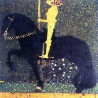 Gustav Klimt The Life Of A Struggle - The Golden Knights Hand Painted Reproduction