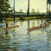 Gustave Caillebotte Boating On The Yerres Hand Painted Reproduction