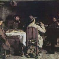 Gustave Courbet After-dinner At Ornans Hand Painted Reproduction