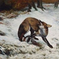 Gustave Courbet Fox Caught In A Trap Hand Painted Reproduction