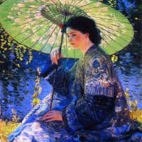 Guy Rose The Green Parasol 1911 Hand Painted Reproduction