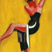 Harald Giersing Dancer On Yellow Background - 1920 Hand Painted Reproduction