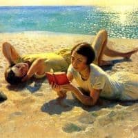 Harold Charles Francis Harvey On The Sand Hand Painted Reproduction
