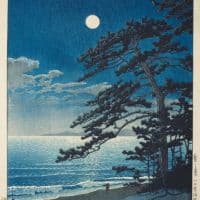 Hasui Kawase Spring Moon At Ninomiya Beach 1932 - Full Hand Painted Reproduction