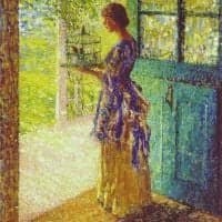 Helen M. Turner The Birdcage 1918 Hand Painted Reproduction