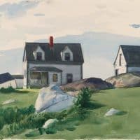 Hopper Houses Of Squam Light 1923 Hand Painted Reproduction
