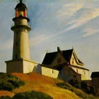 Hopper Lighthouse At Two Lights Hand Painted Reproduction