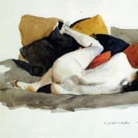 Hopper Reclining Nude Hand Painted Reproduction