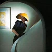Horst Paul Albert Bohrmann Model Wearing Yellow Felt Hat Taken For Vogue - 1943 Hand Painted Reproduction
