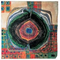 Hundertwasser A Raindroip Which Falls Into The City Hand Painted Reproduction