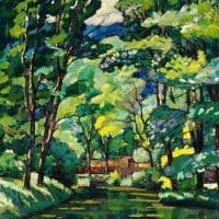 Ilya Mashkov Landscape With A Pond 1921 Hand Painted Reproduction