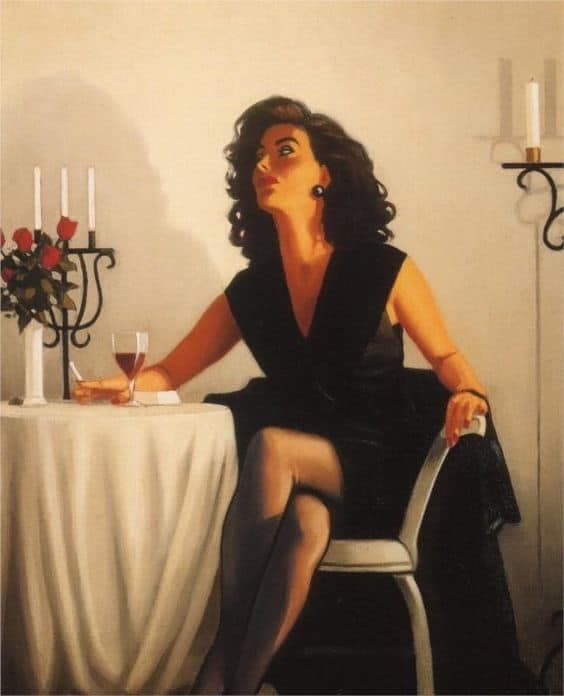 Jack Vettriano Table For One Hand Painted Reproduction museum quality