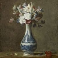 Jean-baptiste-sim On Chardin A Vase Of Flowers 1750 Hand Painted Reproduction