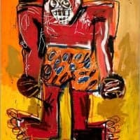 Jean-michel Basquiat Sugar Ray Robinson Hand Painted Reproduction