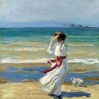 John Lavery A Windy Day Ca. 1910 Hand Painted Reproduction