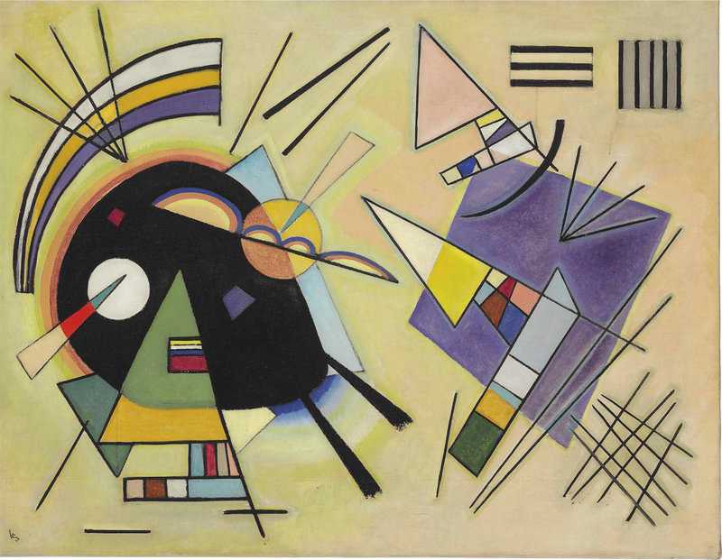 Kandinsky Black And Violet Hand Painted Reproduction museum quality