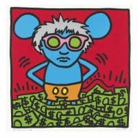 Keith Haring Andy Mouse Dollars Hand Painted Reproduction