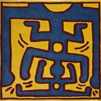 Keith Haring Blue Acrobats Hand Painted Reproduction