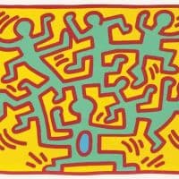 Keith Haring Growing 4 Hand Painted Reproduction