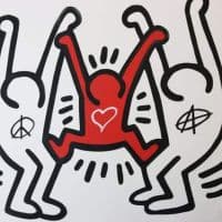 Keith Haring Peace And Love Hand Painted Reproduction