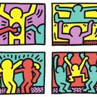 Keith Haring Pop Shop Quad 1 Hand Painted Reproduction