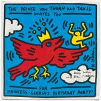Keith Haring Princess Gloria S Birthday Party Invite Hand Painted Reproduction