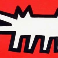 Keith Haring Red Dog 1990 Hand Painted Reproduction
