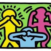 Keith Haring See No Evil Hear No Evil Speak No Evil Hand Painted Reproduction