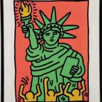 Keith Haring Statue Of Liberty Hand Painted Reproduction