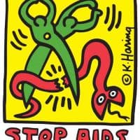 Keith Haring Stop Aids Hand Painted Reproduction