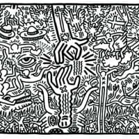 Keith Haring The Mariage Of Even And Hell Hand Painted Reproduction