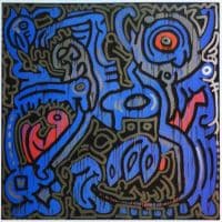 Keith Haring Untitled - 1989 Hand Painted Reproduction