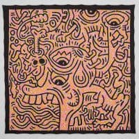 Keith Haring Untitled 1984 - Crazy Digest Hand Painted Reproduction