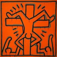 Keith Haring Untitled 1984 - Martyrdom Of St Peter Hand Painted Reproduction