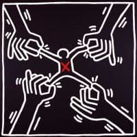 Keith Haring Untitled 1985 - Apharteid Should End Hand Painted Reproduction
