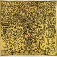 Keith Haring Untitled 1985 Hand Painted Reproduction