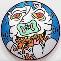 Keith Haring Untitled Round 1988 Hand Painted Reproduction